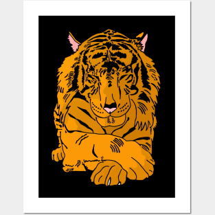 Resting Tiger Posters and Art